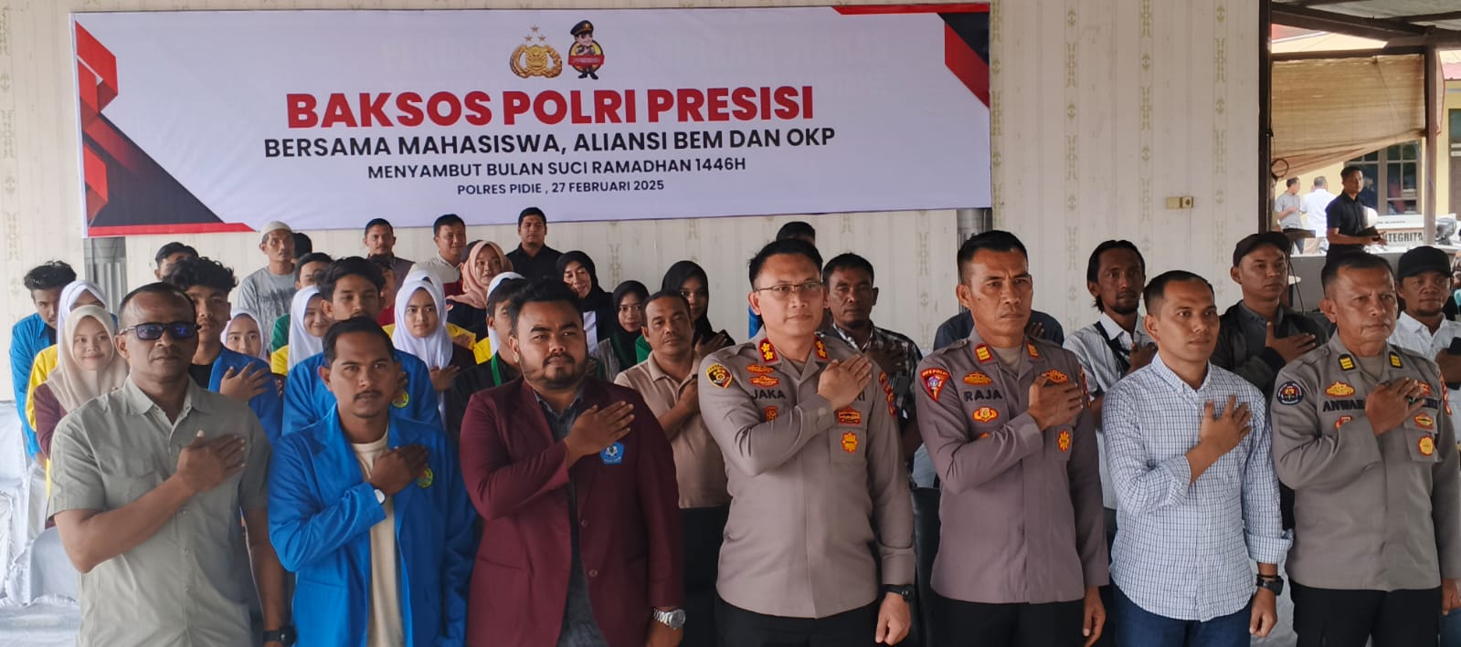 Polres Pidie Salurkan Baksos Polri Presisi Bagi Mahasiswa Dan OKP