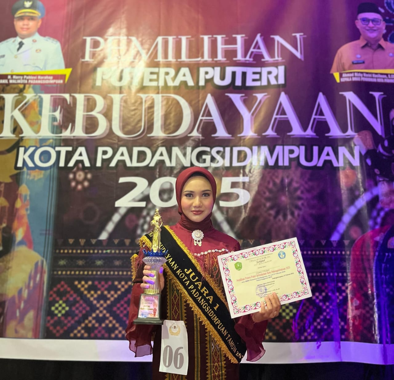 Siswi SMAN 2 Padangsidimpuan, Salsabila Fitri Hasibuan, Dinobatkan Putri Kebudayaan 2025