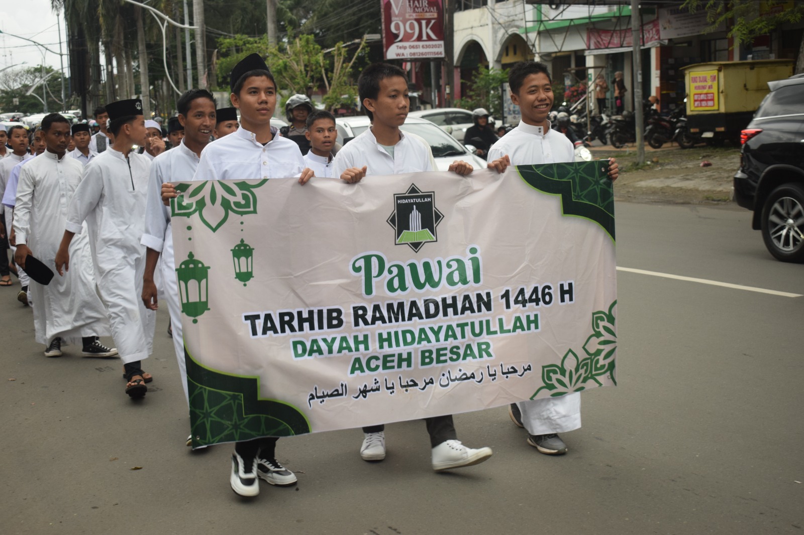 Hidayatullah Aceh gelar pawai Tarhib Ramadhan 1446 H melewati jalan protokol di seputar Kota Banda Aceh, Rabu (26/02/25) sore.(Waspada/T.Mansursyah)