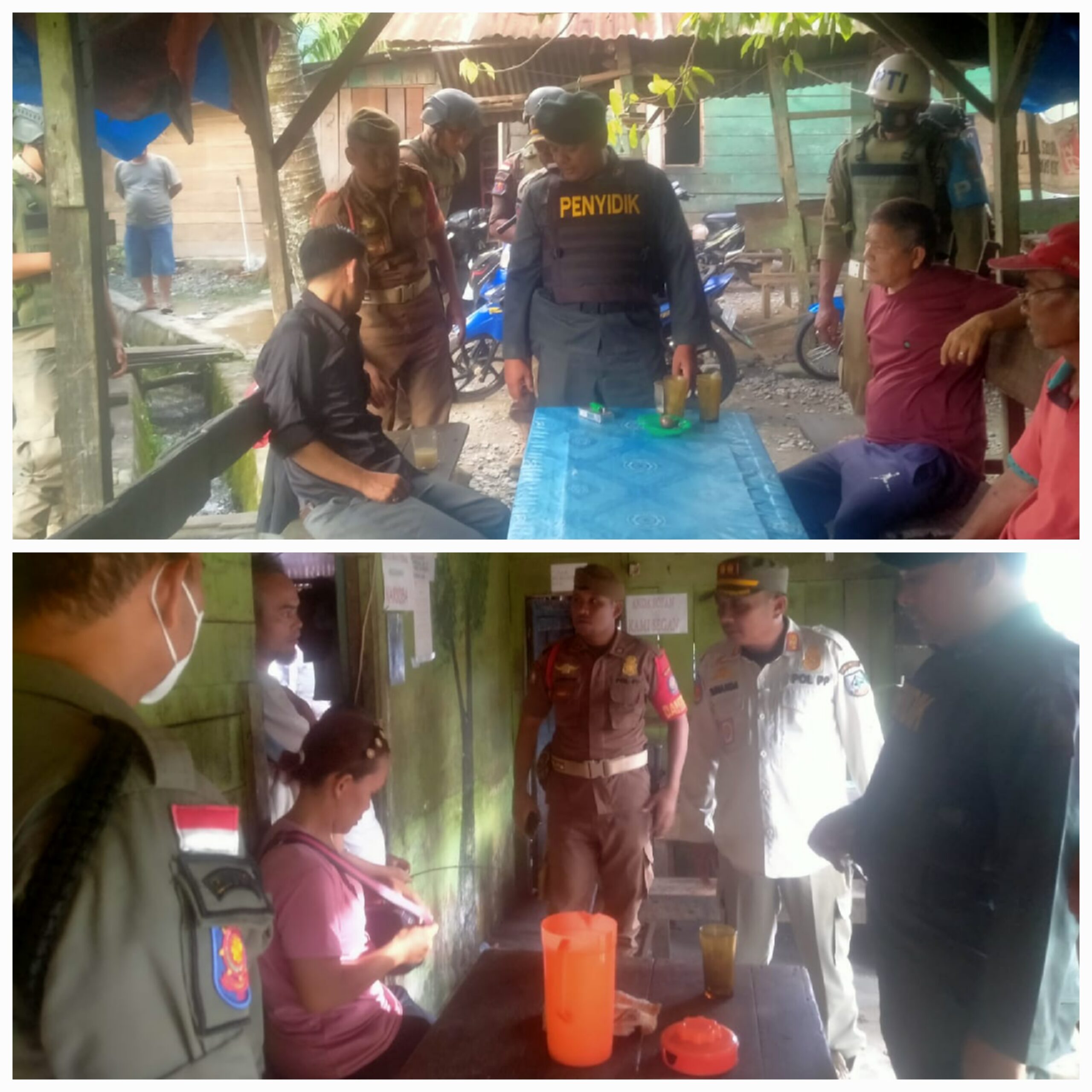 Satpol PP dan WH saat melakukan patroli Yustisi terhadap penjual minuman tuak. Waspada/Seh Muhammad Amin