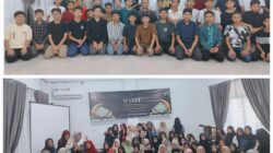 Kepala SMP Muhammadiyah Langsa, Roni S, S.Pd.I, M.Pd bersama siswa saat melaksanakan Malam Bina Iman dan Taqwa (Mabit) perdana di sekolahnya, Sabtu-Minggu (14-15/3). Waspada/dede