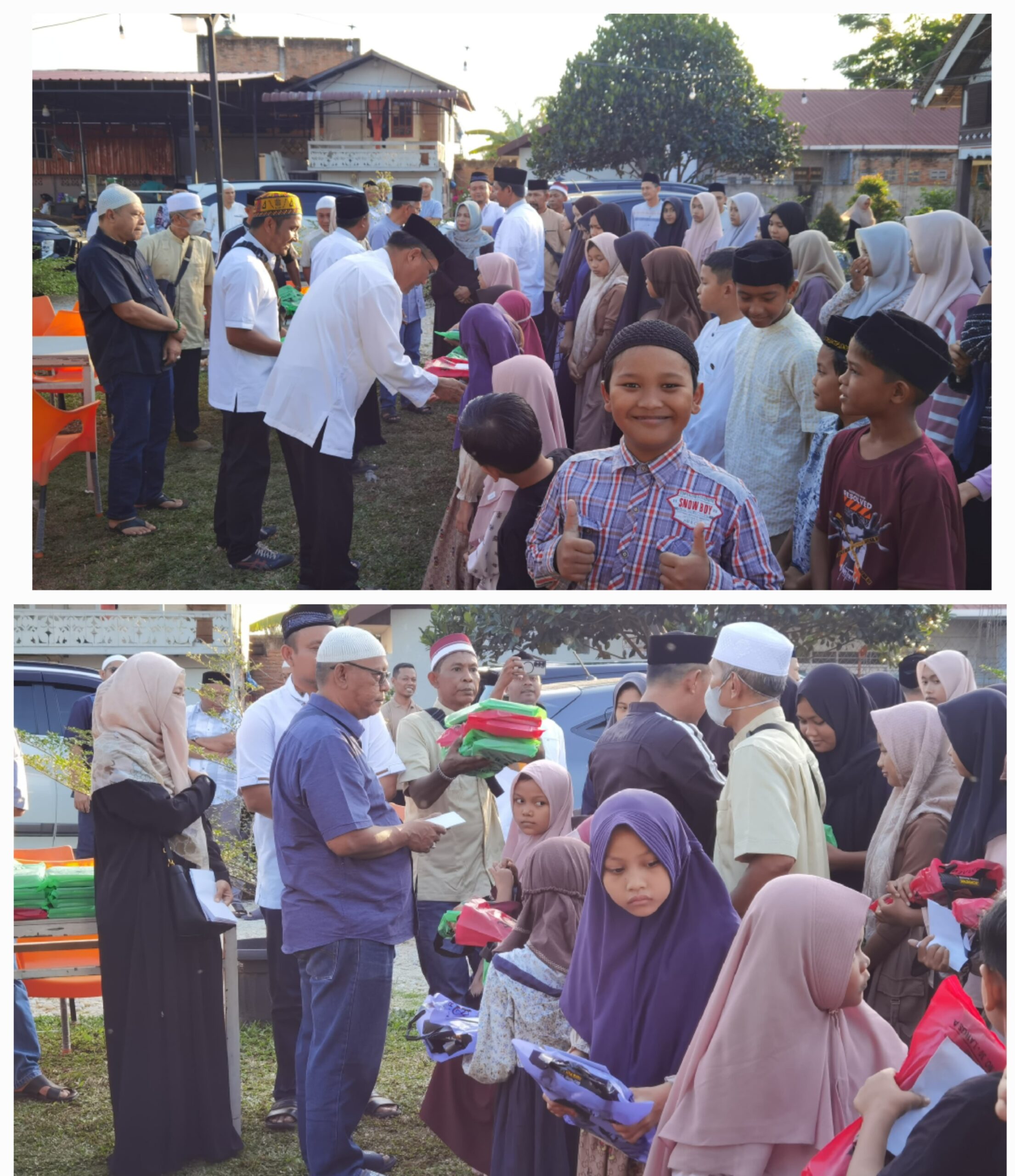 Kegiatan buka puasa bersama dan santuni anak yatim Pengurus SPBUN PTPN I Regional VI Ramadhan 1446H/2025M, di Cafe Rumoh Aceh PB. Tunong, Kota Langsa, Sabtu (15/3).Waspada/Munawar