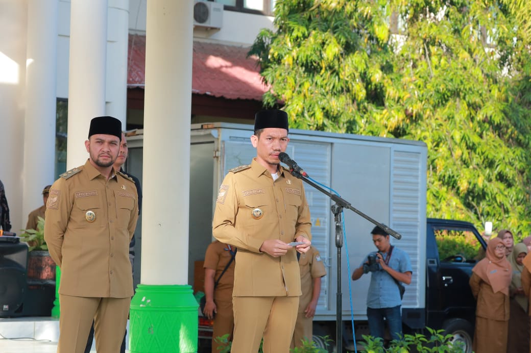 Apel Gabungan Perdana Bupati Tarmizi Bersama Wabup