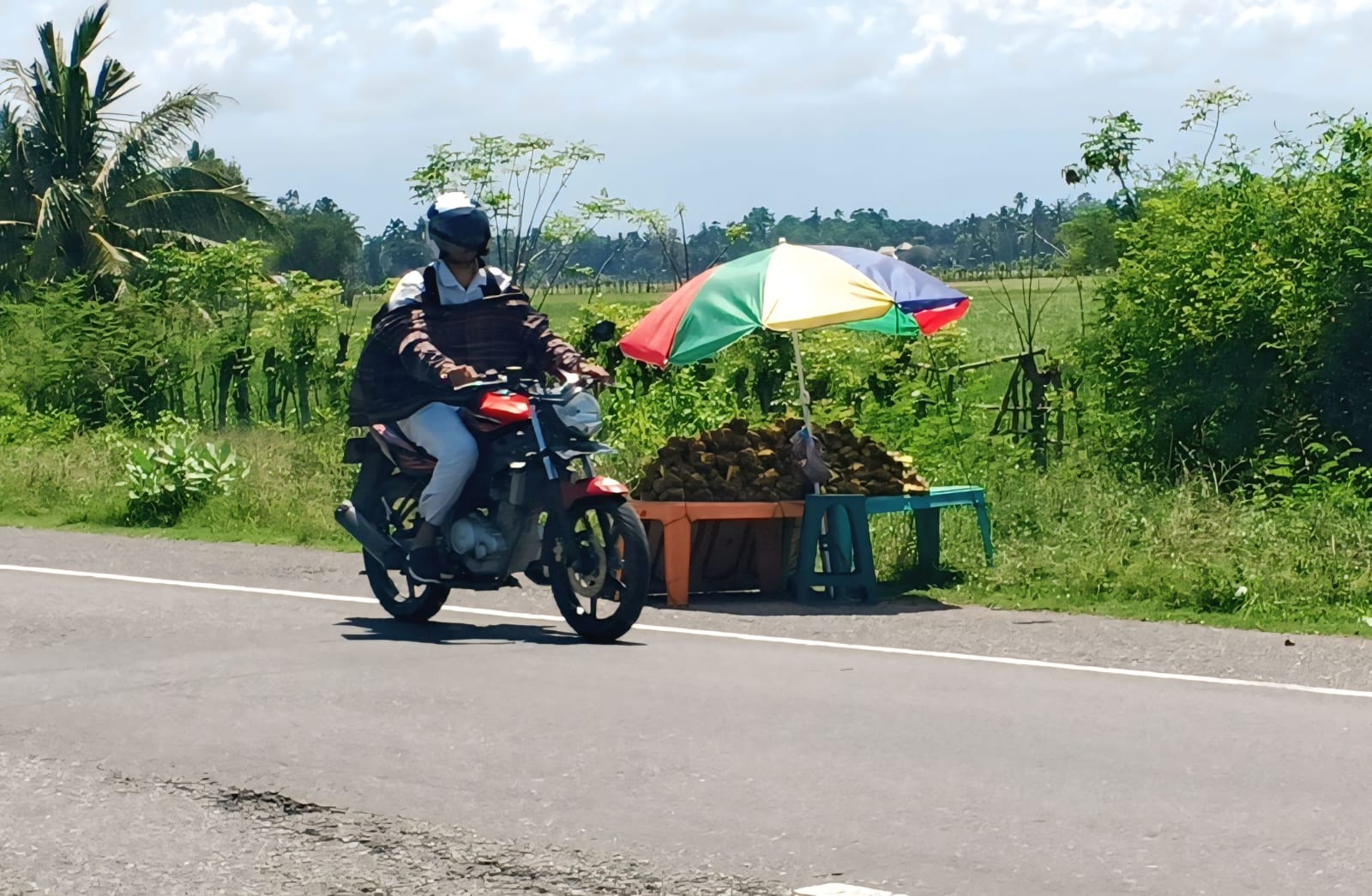 Pedagang Buah Di Pidie Tempati Bahu Jalan Negara, Bahayakan Pengendara