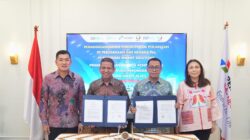 Penandantangan dokumen kerjasama pemanfaatan LNG antara PGN, PLI, NES, dan NUSA, Jumat (28/2/2025).