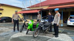 Tampak dalam gambar 3 sepeda motor diamankan oleh petugas Polres Sabang dalam operasi patroli cegah balap liar. (Waspada/ist)