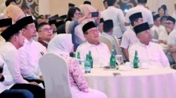 Bupati Simalungun, H Anton Achmad Saragih saat mengikuti acara silaturahmi dan buka puasa bersama Gubsu di Pavillion Regale Convension Hall Medan, Sabtu sore (8/3).(Waspada/ist).