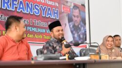 Anggota DPR Aceh, Irfansyah saat melakukan silaturrahmi Ramadan 1446 Hijriyah bersama guru-guru dan murid Sekolah Menengah Kejuruan (SMK) Negeri 1 Langsa pada Reses I tahun 2025, Senin (10/3). Waspada/dede