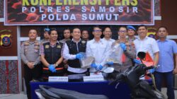 POLRES Samosir bersama Polda Sumut lakukan press release. Waspada/Valencius Sitorus.