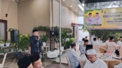 Bupati Salim Fakhry saat menyampaikan pidatonya. Waspada/Seh Muhammad Amin