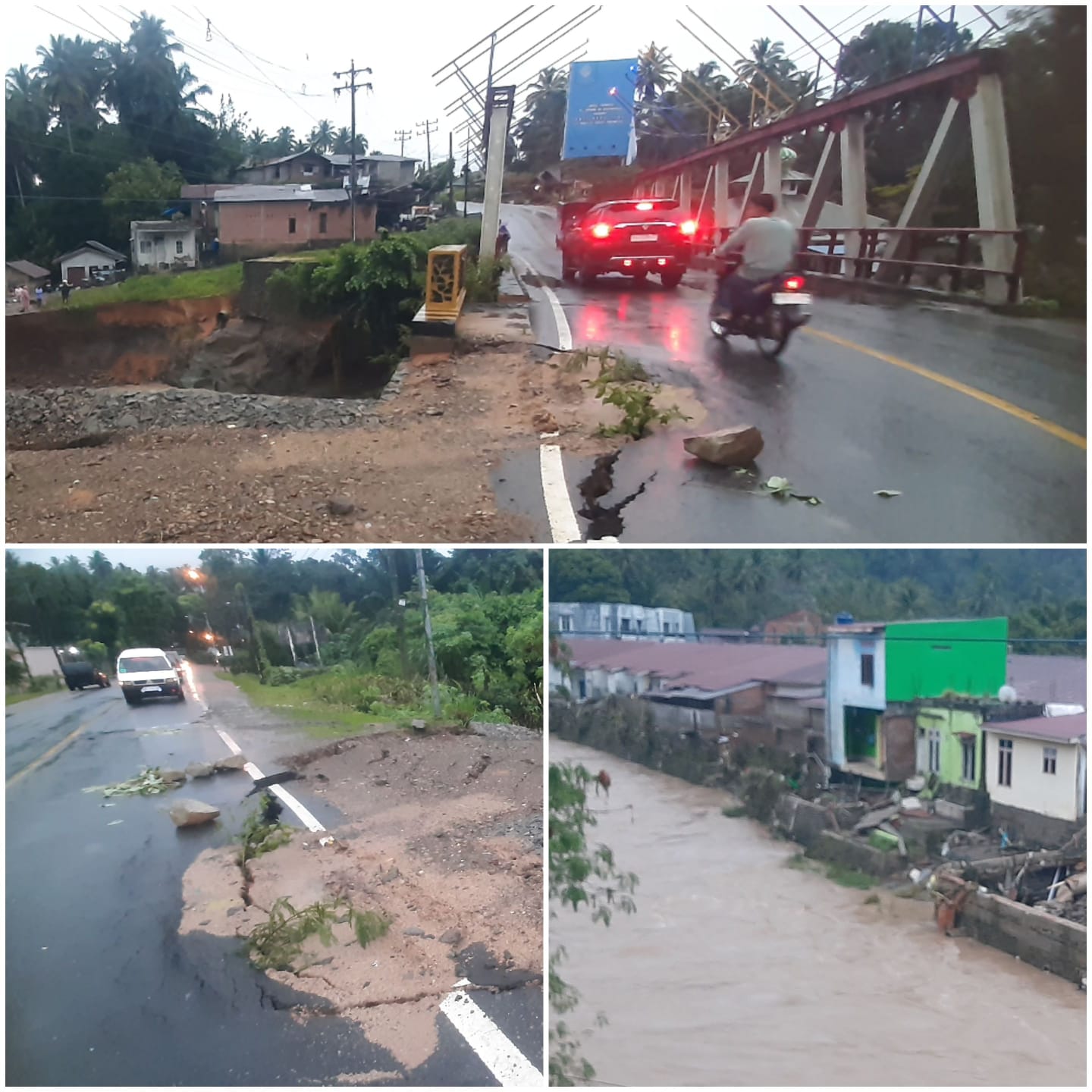 Kondisi sekitar Jembatan Sihitang pasca Sidimpuan dikepung banjir. (Waspada/Sukri Falah Harahap)