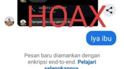 Contoh percakapan messenger menggunakan akun palsu atas nama Wabup Madina. Waspada/Ist